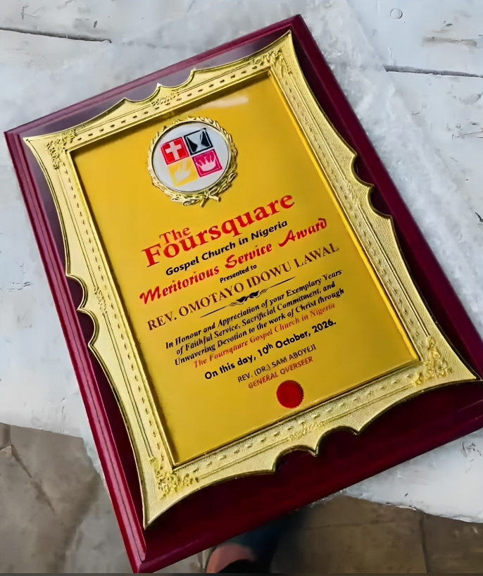 Wooden award with frame